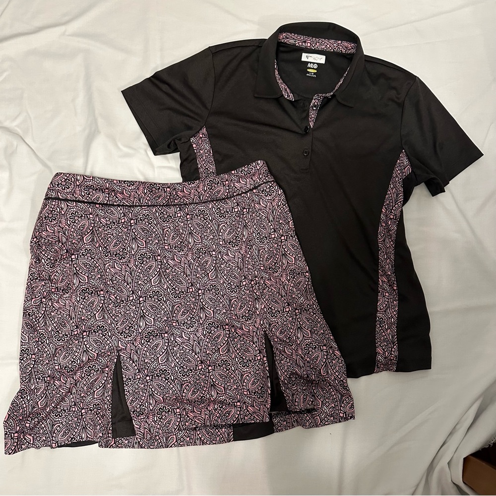 Greg Norman Black and Pink Paisley Golf, Pickle ball, or tennis set.